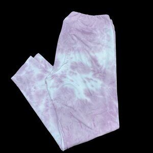 Lavender/White Tie Dye Print Leggings